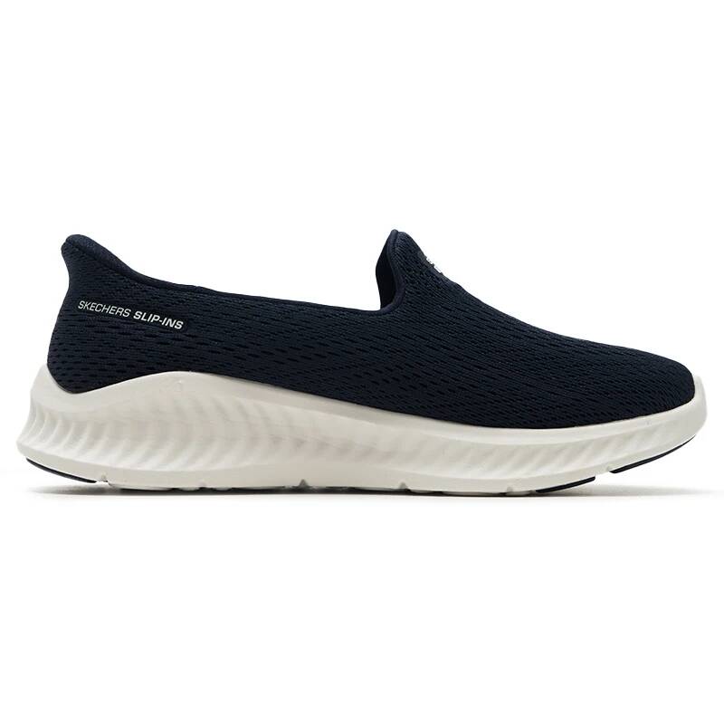 Skechers 125644-NVW Ladies Sli - Knit Fabric Lace Up Sneakers ulasan dan harga
